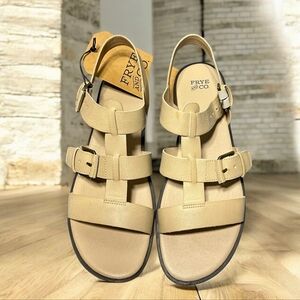 Frye and Co. Dublyn Strappy Sandals Womens US 10M Brown Synthetic Buckle Strap